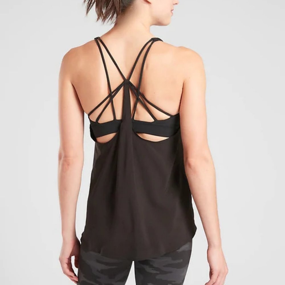 Athleta Black Strappy Back Tank Top